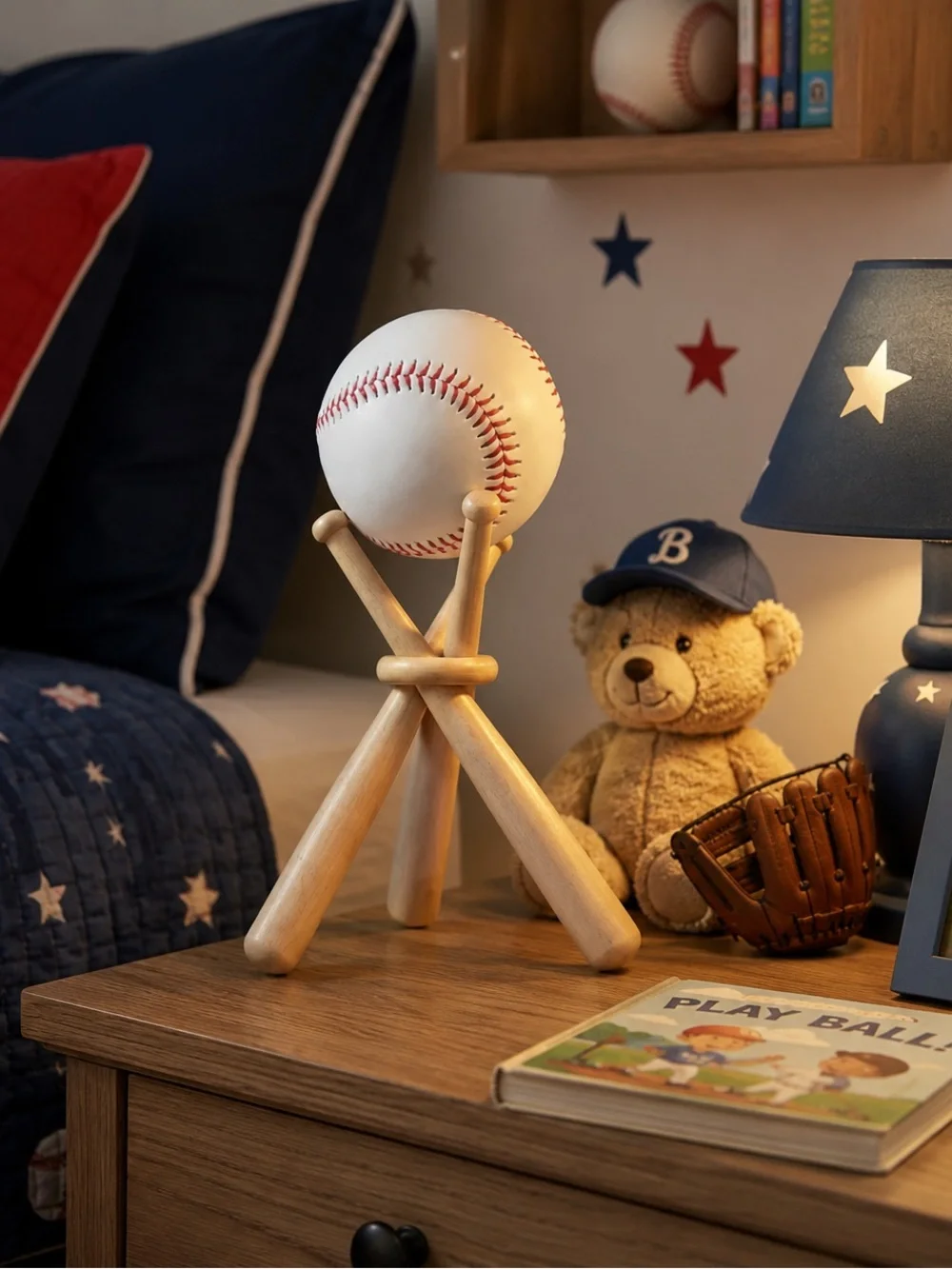 Mini Wooden Baseball Display Stand